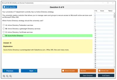 Microsoft 98-368 Mobility and Devices Fundamentals Practice test exam simulator test engine exam Prep practice test questions answers Image 6
