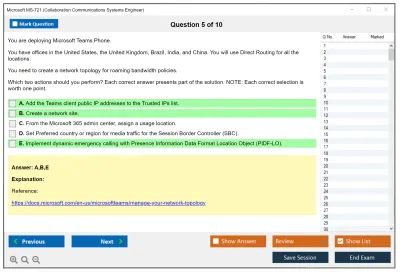 Microsoft MS-721 Collaboration Communications Systems Engineer Practice test exam simulator test engine exam Prep practice test questions answers Image 5