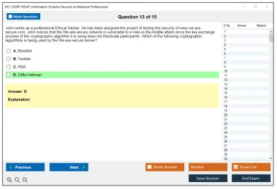 ISC2 CISSP-ISSAP Information Systems Security Architecture Professional Practice test exam simulator test engine exam Prep practice test questions answers Image 13