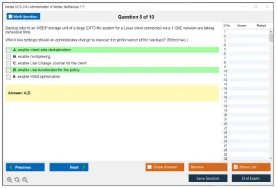 Veritas VCS-274 Administration of Veritas NetBackup 7.7 Practice test exam simulator test engine exam Prep practice test questions answers Image 5