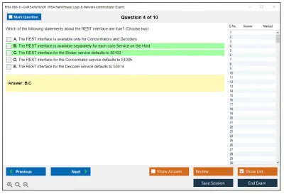 RSA 050-11-CARSANWLN01 RSA NetWitness Logs & Network Administrator Exam Practice test exam simulator test engine exam Prep practice test questions answers Image 4
