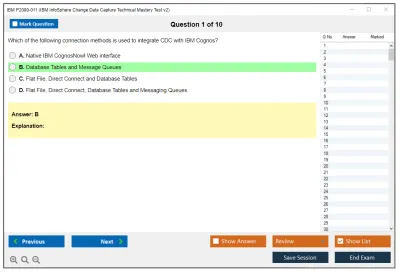 IBM P2090-011 IBM InfoSphere Change Data Capture Technical Mastery Test v2 Practice test exam simulator test engine exam Prep practice test questions answers Image 1