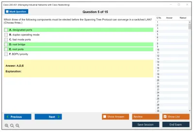 Cisco 200-401 Managing Industrial Networks with Cisco Networking Practice test exam simulator test engine exam Prep practice test questions answers Image 5