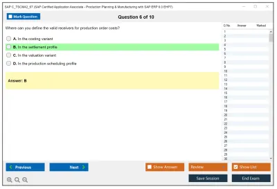 SAP C_TSCM42_67 SAP Certified Application Associate - Production Planning &amp; Manufacturing with SAP ERP 6.0 EHP7 Practice test exam simulator test engine exam Prep practice test questions answers Image 6