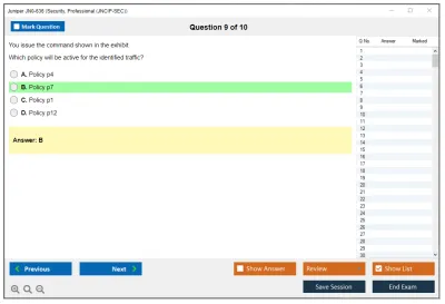 Juniper JN0-636 Security, Professional (JNCIP-SEC) Practice test exam simulator test engine exam Prep practice test questions answers Image 9