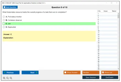 IBM C1000-087 IBM Cloud Pak for Applications Solution Architect V4.1 Practice test exam simulator test engine exam Prep practice test questions answers Image 8