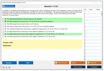 CompTIA N10-007 CompTIA Network+ 2018 Practice test exam simulator test engine exam Prep practice test questions answers Image 7