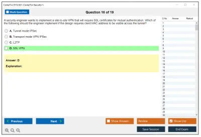 CompTIA SY0-501 CompTIA  Security+ Practice test exam simulator test engine exam Prep practice test questions answers Image 16