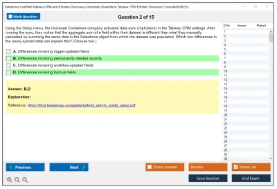 Salesforce Certified-Tableau-CRM-and-Einstein-Discovery-Consultant Salesforce Tableau CRM Einstein Discovery Consultant Practice test exam simulator test engine exam Prep practice test questions answers Image 2