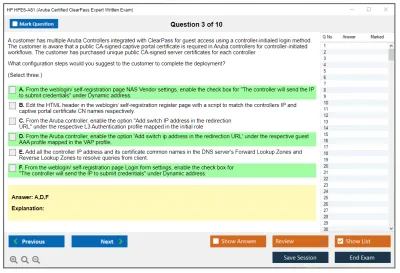 HP HPE6-A81 Aruba Certified ClearPass Expert Written Exam Practice test exam simulator test engine exam Prep practice test questions answers Image 3
