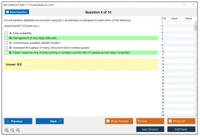 IBM C2090-616 DB2 11.1 Fundamentals for LUW Practice test exam simulator test engine exam Prep practice test questions answers Image 4