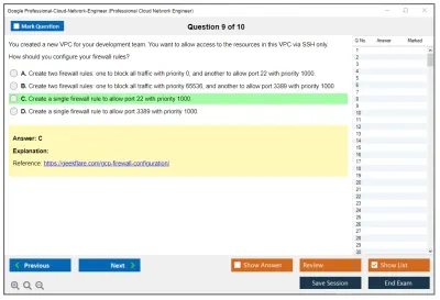 Google Professional-Cloud-Network-Engineer Google Cloud Certified - Professional Cloud Network Engineer Practice test exam simulator test engine exam Prep practice test questions answers Image 9