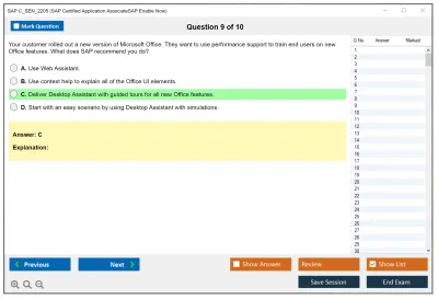 SAP C_SEN_2205 SAP Certified Application AssociateSAP Enable Now Practice test exam simulator test engine exam Prep practice test questions answers Image 9