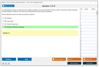 VMware 1V0-621 VMware Certified Associate 6 – Data Center Virtualization Exam Practice test exam simulator test engine exam Prep practice test questions answers Image 7