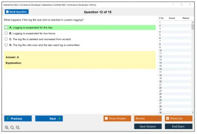 Salesforce B2C-Commerce-Developer Salesforce Certified B2C Commerce Developer Practice test exam simulator test engine exam Prep practice test questions answers Image 12