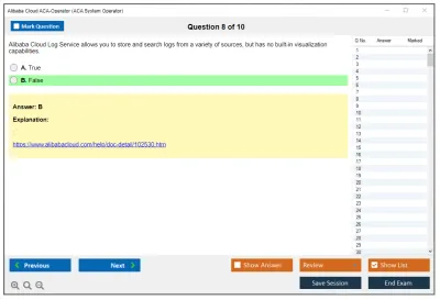 Alibaba Cloud ACA-Operator ACA System Operator Certification Practice test exam simulator test engine exam Prep practice test questions answers Image 8