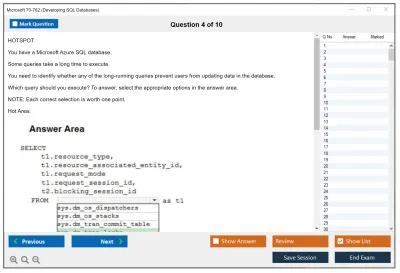 Microsoft 70-762 Developing SQL Databases Practice test exam simulator test engine exam Prep practice test questions answers Image 4