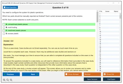 Microsoft MB-335 Microsoft Dynamics 365 Supply Chain Management Functional Consultant Expert Practice test exam simulator test engine exam Prep practice test questions answers Image 5
