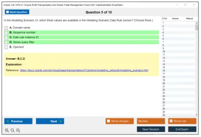 Oracle 1z0-1079-21 Oracle SCM Transportation and Global Trade Management Cloud 2021 Implementation Essentials Practice test exam simulator test engine exam Prep practice test questions answers Image 5