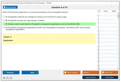Cisco 646-048 Advanced Routing and Switching for Account Managers – ARSAM Practice test exam simulator test engine exam Prep practice test questions answers Image 8