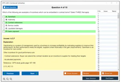 CIPS L4M3 Commercial Contracting Practice test exam simulator test engine exam Prep practice test questions answers Image 4