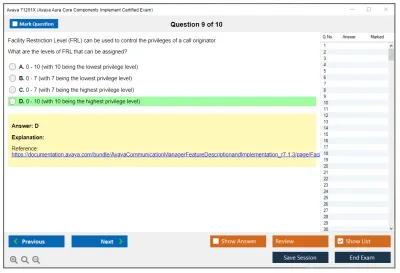 Avaya 71201X Avaya AuraCore Components Implement Certified Exam Practice test exam simulator test engine exam Prep practice test questions answers Image 9