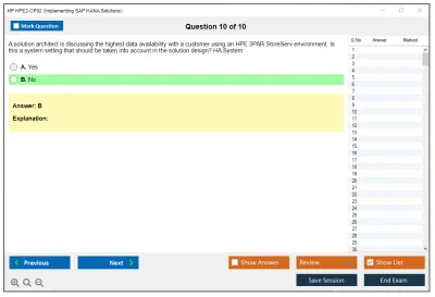 HP HPE2-CP02 Implementing SAP HANA Solutions Practice test exam simulator test engine exam Prep practice test questions answers Image 10