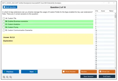 SAP C_S4CDK_2023 SAP Certified Development AssociateSAP Cloud SDK Extensibility Developer Practice test exam simulator test engine exam Prep practice test questions answers Image 2
