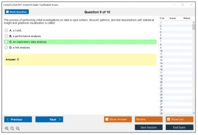 CompTIA DA0-001 CompTIA Data+ Certification Exam Practice test exam simulator test engine exam Prep practice test questions answers Image 9