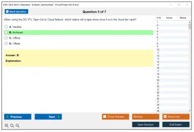 EMC DES-DD33 Specialist - Systems Administrator PowerProtect DD Exam Practice test exam simulator test engine exam Prep practice test questions answers Image 5