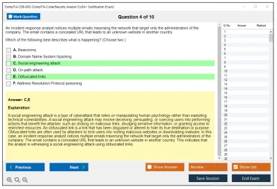 CompTIA CS0-003 CompTIA CyberSecurity Analyst CySA+ Certification Exam Practice test exam simulator test engine exam Prep practice test questions answers Image 4