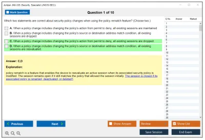 Juniper JN0-335 Security, Specialist (JNCIS-SEC) Practice test exam simulator test engine exam Prep practice test questions answers Image 1