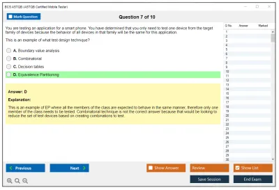 BCS ASTQB ASTQB Certified Mobile Tester Practice test exam simulator test engine exam Prep practice test questions answers Image 7