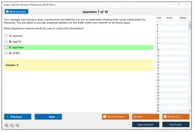 Juniper JN0-634 Security, Professional (JNCIP-SEC) Practice test exam simulator test engine exam Prep practice test questions answers Image 7