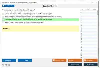 IBM C1000-130 IBM Cloud Pak for Integration V2021.2 Administration Practice test exam simulator test engine exam Prep practice test questions answers Image 10