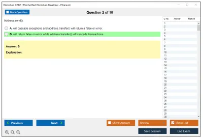Blockchain CBDE BTA Certified Blockchain Developer - Ethereum Practice test exam simulator test engine exam Prep practice test questions answers Image 2