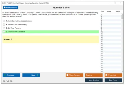 CWNP PW0-071 Certified Wireless Technology Specialist - Sales Practice test exam simulator test engine exam Prep practice test questions answers Image 6