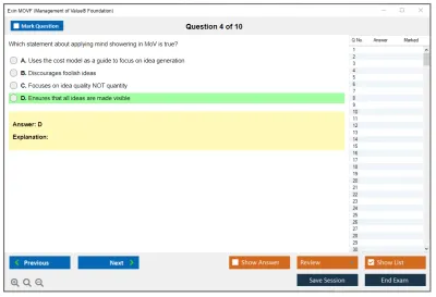 Exin MOVF Management of Value® Foundation Practice test exam simulator test engine exam Prep practice test questions answers Image 4