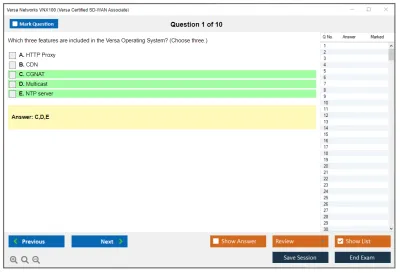 Versa Networks VNX100 Versa Certified SD-WAN Associate Practice test exam simulator test engine exam Prep practice test questions answers Image 1