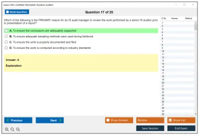Isaca CISA Certified Information Systems Auditor Practice test exam simulator test engine exam Prep practice test questions answers Image 17