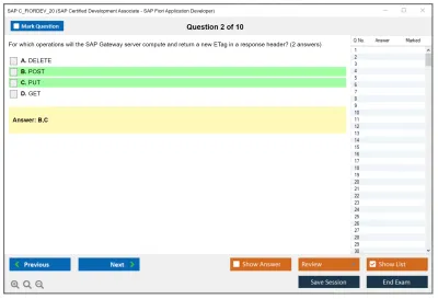 SAP C_FIORDEV_20 SAP Certified Development Associate - SAP Fiori Application Developer Practice test exam simulator test engine exam Prep practice test questions answers Image 2