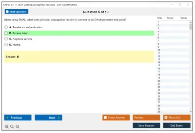 SAP C_CP_11 SAP Certified Development Associate - SAP Cloud Platform Practice test exam simulator test engine exam Prep practice test questions answers Image 6