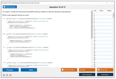 Microsoft 70-487 Developing Windows Azure and Web Services Practice test exam simulator test engine exam Prep practice test questions answers Image 10