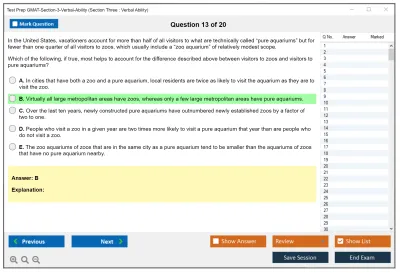 Test Prep GMAT-Section-3-Verbal-Ability Section Three : Verbal Ability Practice test exam simulator test engine exam Prep practice test questions answers Image 13