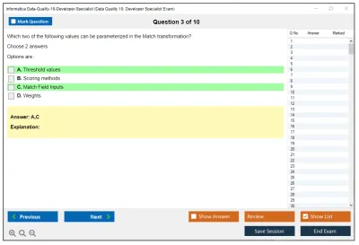 Informatica Data-Quality-10-Developer-Specialist Data Quality 10: Developer Specialist Exam Practice test exam simulator test engine exam Prep practice test questions answers Image 3
