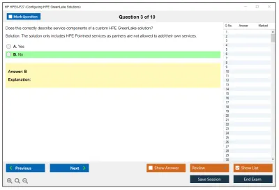 HP HPE0-P27 Configuring HPE GreenLake Solutions Practice test exam simulator test engine exam Prep practice test questions answers Image 3