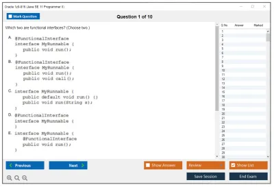 Oracle 1z0-816 Java SE 11 Programmer II Practice test exam simulator test engine exam Prep practice test questions answers Image 1