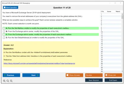 Microsoft MS-203 Microsoft 365 Messaging Practice test exam simulator test engine exam Prep practice test questions answers Image 11