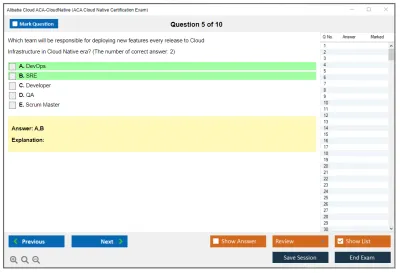 Alibaba Cloud ACA-CloudNative ACA Cloud Native Certification Exam Practice test exam simulator test engine exam Prep practice test questions answers Image 5