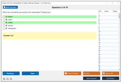 Veritas VCS-257 Administration of Veritas InfoScale Storage 7.1 for UNIX/Linux Practice test exam simulator test engine exam Prep practice test questions answers Image 5
